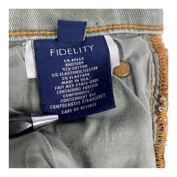 FIDELITY Women's Sage Green Oh boy High Rise Boyfriend Denim Jeans US 26 - Picture 15 of 16